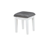 Elijah Vanity Set With LED Lights White And Dark Grey - Ella Furniture