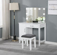 Elijah Vanity Set With LED Lights White And Dark Grey - Ella Furniture