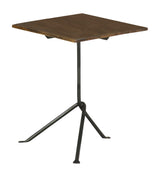 Heitor Square Accent Table With Tripod Legs Dark Brown And Gunmetal - Ella Furniture