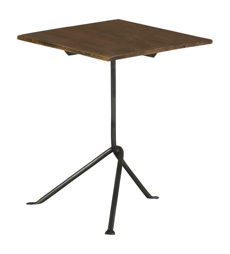 Heitor Square Accent Table With Tripod Legs Dark Brown And Gunmetal - Ella Furniture
