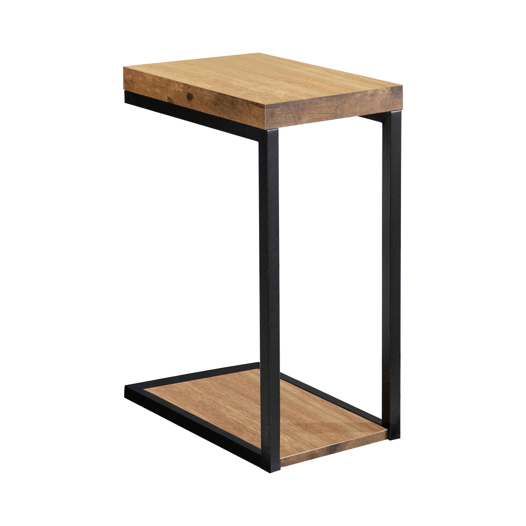 Beck C-shape Snack Table Black And Antique Nutmeg - Ella Furniture