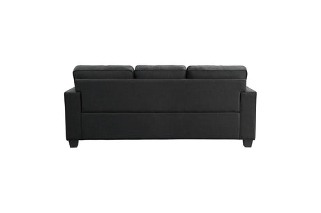 Elmont Black Solid Wood And Plywood Textured Fabric Upholstery 2Pc Set: Sofa, Love - Ella Furniture
