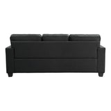 Elmort Black Modern Transitional Solid Wood And Plywood Textured Fabric Upholstery Sofa - Ella Furniture