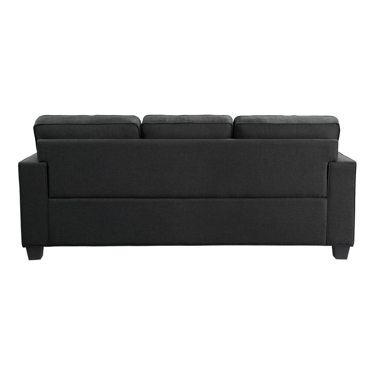 Elmort Black Modern Transitional Solid Wood And Plywood Textured Fabric Upholstery Sofa - Ella Furniture