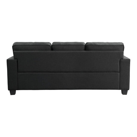 Elmort Black Modern Transitional Solid Wood And Plywood Textured Fabric Upholstery Sofa - Ella Furniture