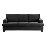 Elmort Black Modern Transitional Solid Wood And Plywood Textured Fabric Upholstery Sofa - Ella Furniture