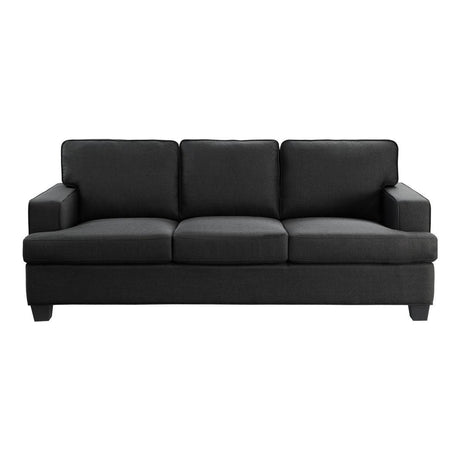 Elmort Black Modern Transitional Solid Wood And Plywood Textured Fabric Upholstery Sofa - Ella Furniture