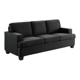 Elmort Black Modern Transitional Solid Wood And Plywood Textured Fabric Upholstery Sofa - Ella Furniture