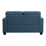 Elmont Blue Modern Transitional Solid Wood And Plywood Textured Fabric Upholstery Loveseat - Ella Furniture