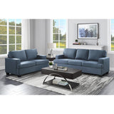 Elmont Blue Modern Transitional Solid Wood And Plywood Textured Fabric Upholstery Sofa - Ella Furniture