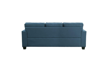 Elmont Blue Solid Wood And Plywood Textured Fabric Upholstery 2Pc Set: Sofa, Love - Ella Furniture