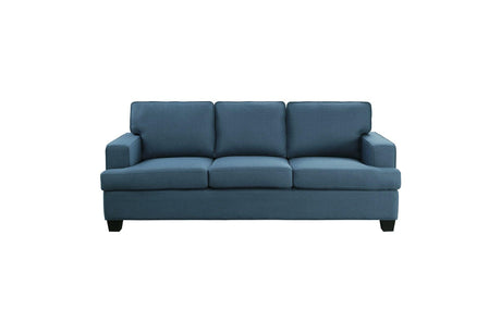 Elmont Blue Solid Wood And Plywood Textured Fabric Upholstery 2Pc Set: Sofa, Love - Ella Furniture