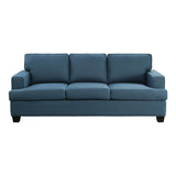 Elmont Blue Modern Transitional Solid Wood And Plywood Textured Fabric Upholstery Sofa - Ella Furniture