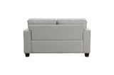 Elmont Khaki Solid Wood And Plywood Textured Fabric Upholstery 2Pc Set: Sofa, Love - Ella Furniture