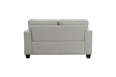Elmont Khaki Solid Wood And Plywood Textured Fabric Upholstery 2Pc Set: Sofa, Love - Ella Furniture