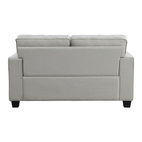Elmont Khaki Modern Transitional Solid Wood And Plywood Textured Fabric Upholstery Loveseat - Ella Furniture