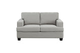 Elmont Khaki Solid Wood And Plywood Textured Fabric Upholstery 2Pc Set: Sofa, Love - Ella Furniture