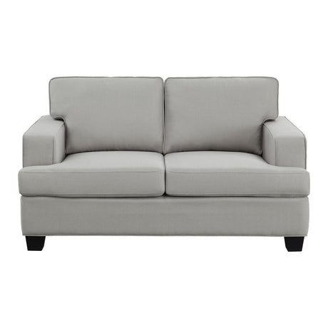 Elmont Khaki Modern Transitional Solid Wood And Plywood Textured Fabric Upholstery Loveseat - Ella Furniture