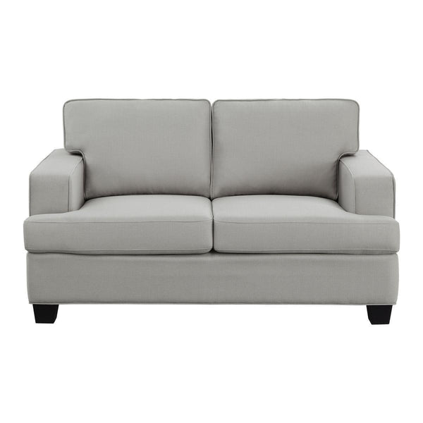 Elmont Khaki Modern Transitional Solid Wood And Plywood Textured Fabric Upholstery Loveseat - Ella Furniture
