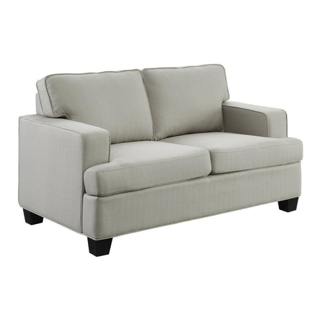 Elmont Khaki Modern Transitional Solid Wood And Plywood Textured Fabric Upholstery Loveseat - Ella Furniture