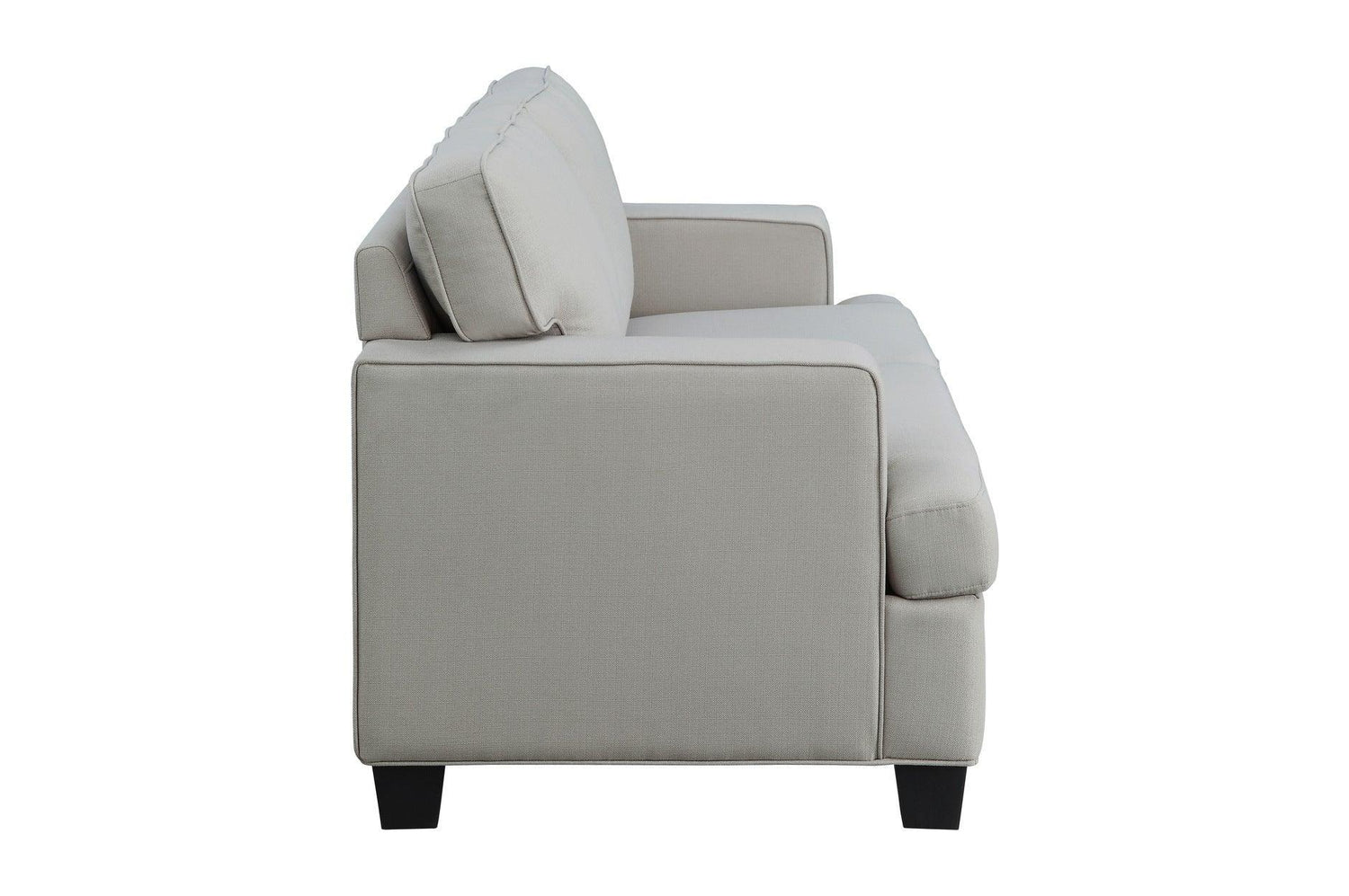 Elmont Khaki Solid Wood And Plywood Textured Fabric Upholstery 2Pc Set: Sofa, Love - Ella Furniture