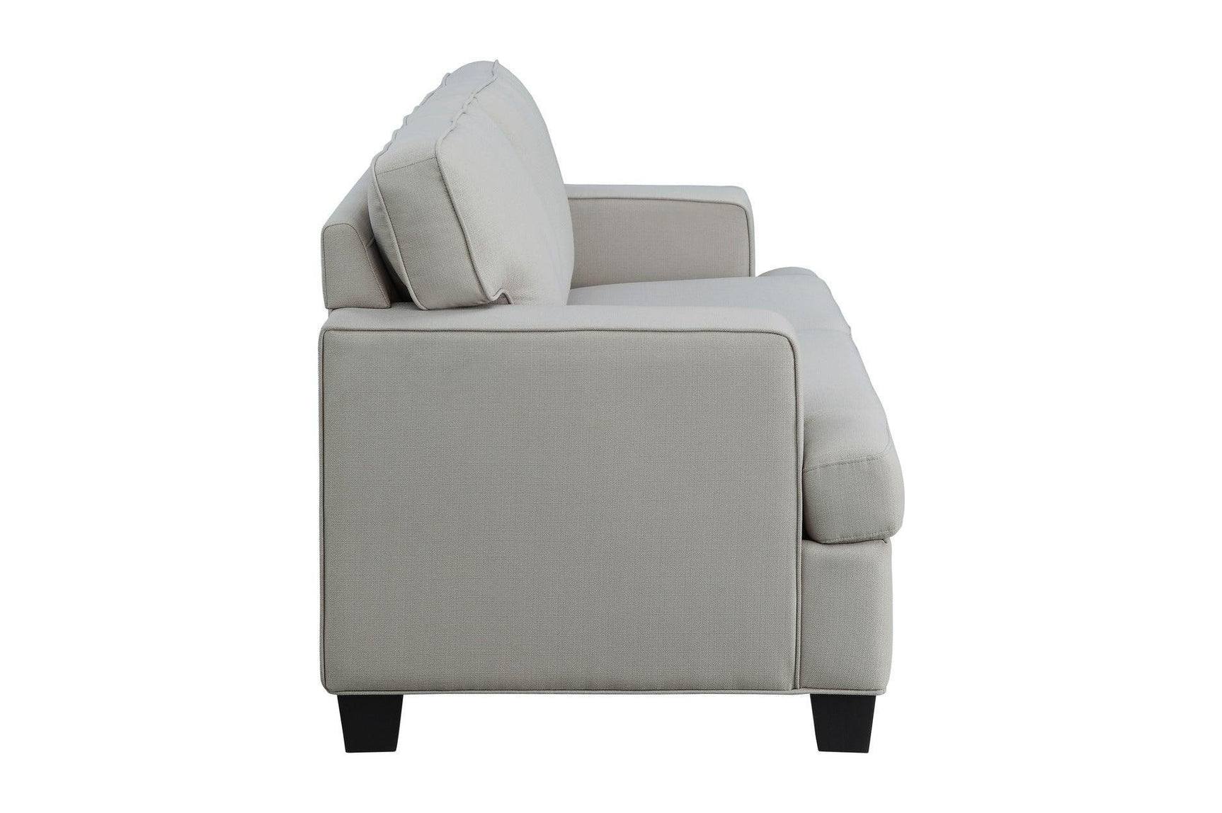 Elmont Khaki Solid Wood And Plywood Textured Fabric Upholstery 2Pc Set: Sofa, Love - Ella Furniture