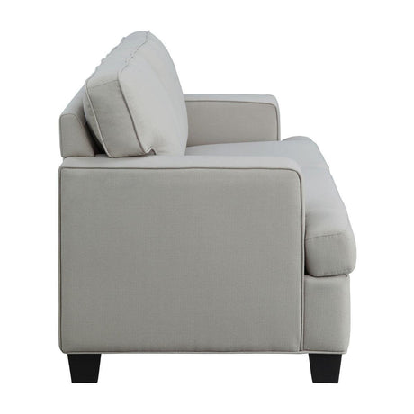 Elmont Khaki Modern Transitional Solid Wood And Plywood Textured Fabric Upholstery Loveseat - Ella Furniture