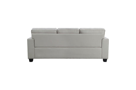 Elmont Khaki Solid Wood And Plywood Textured Fabric Upholstery 2Pc Set: Sofa, Love - Ella Furniture