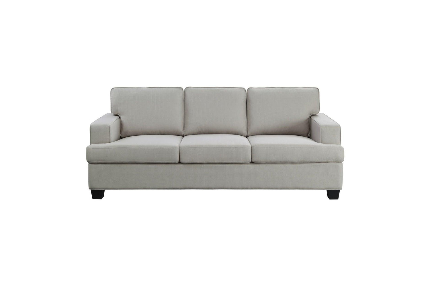 Elmont Khaki Solid Wood And Plywood Textured Fabric Upholstery 2Pc Set: Sofa, Love - Ella Furniture