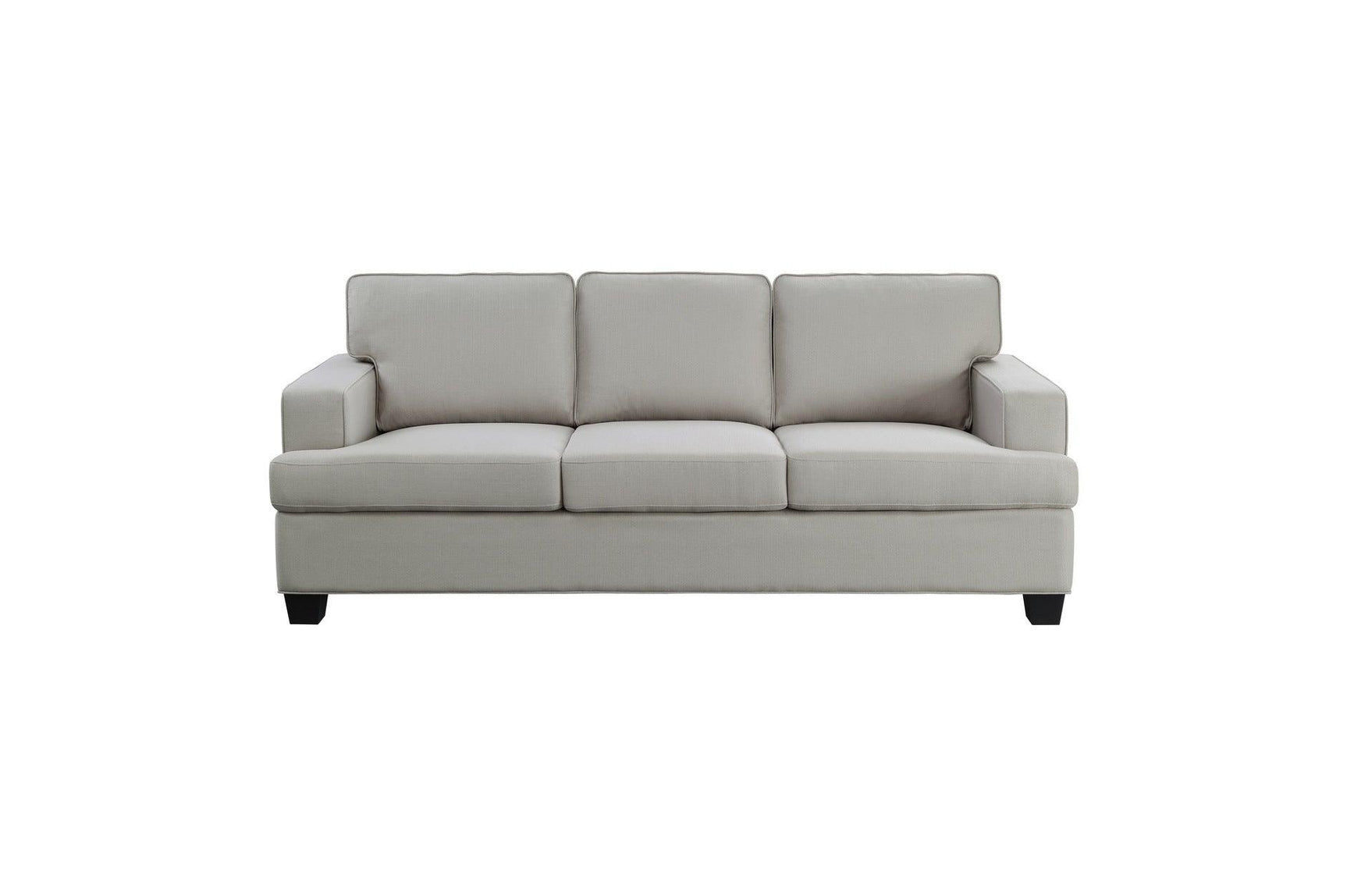 Elmont Khaki Solid Wood And Plywood Textured Fabric Upholstery 2Pc Set: Sofa, Love - Ella Furniture