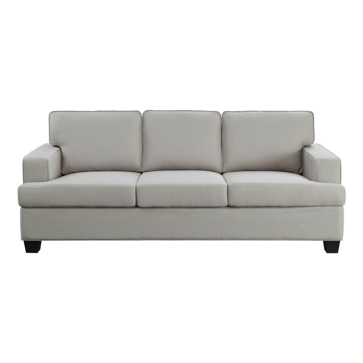 Elmont Khaki Modern Transitional Solid Wood And Plywood Textured Fabric Upholstery Sofa - Ella Furniture