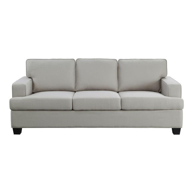 Elmont Khaki Modern Transitional Solid Wood And Plywood Textured Fabric Upholstery Sofa - Ella Furniture