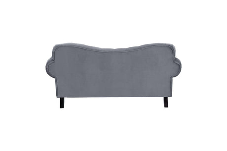 Rosalie Dark Gray Modern Traditional Solid Wood Plywood Velvet Tufted 2Pc Set: Sofa, Love - Ella Furniture