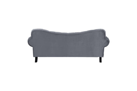 Rosalie Dark Gray Modern Traditional Solid Wood Plywood Velvet Tufted 2Pc Set: Sofa, Love - Ella Furniture