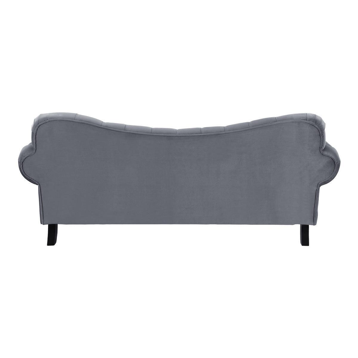 Rosalie Dark Gray Traditional Solid Wood And Plywood Velvet Fabric Upholstered Tufted Sofa - Ella Furniture