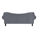 Rosalie Dark Gray Traditional Solid Wood And Plywood Velvet Fabric Upholstered Tufted Sofa - Ella Furniture