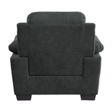Holleman Dark Gray Modern Solid Wood And Plywood Textured Fabric Polyester Upholstery Chair - Ella Furniture