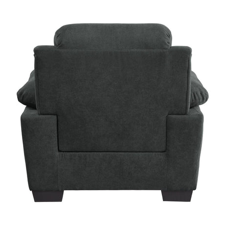 Holleman Dark Gray Modern Solid Wood And Plywood Textured Fabric Polyester Upholstery Chair - Ella Furniture