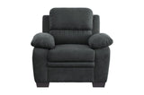 Holleman Dark Gray Solid Wood And Plywood Textured Fabric Upholstery 2Pc Set: Sofa, Love - Ella Furniture