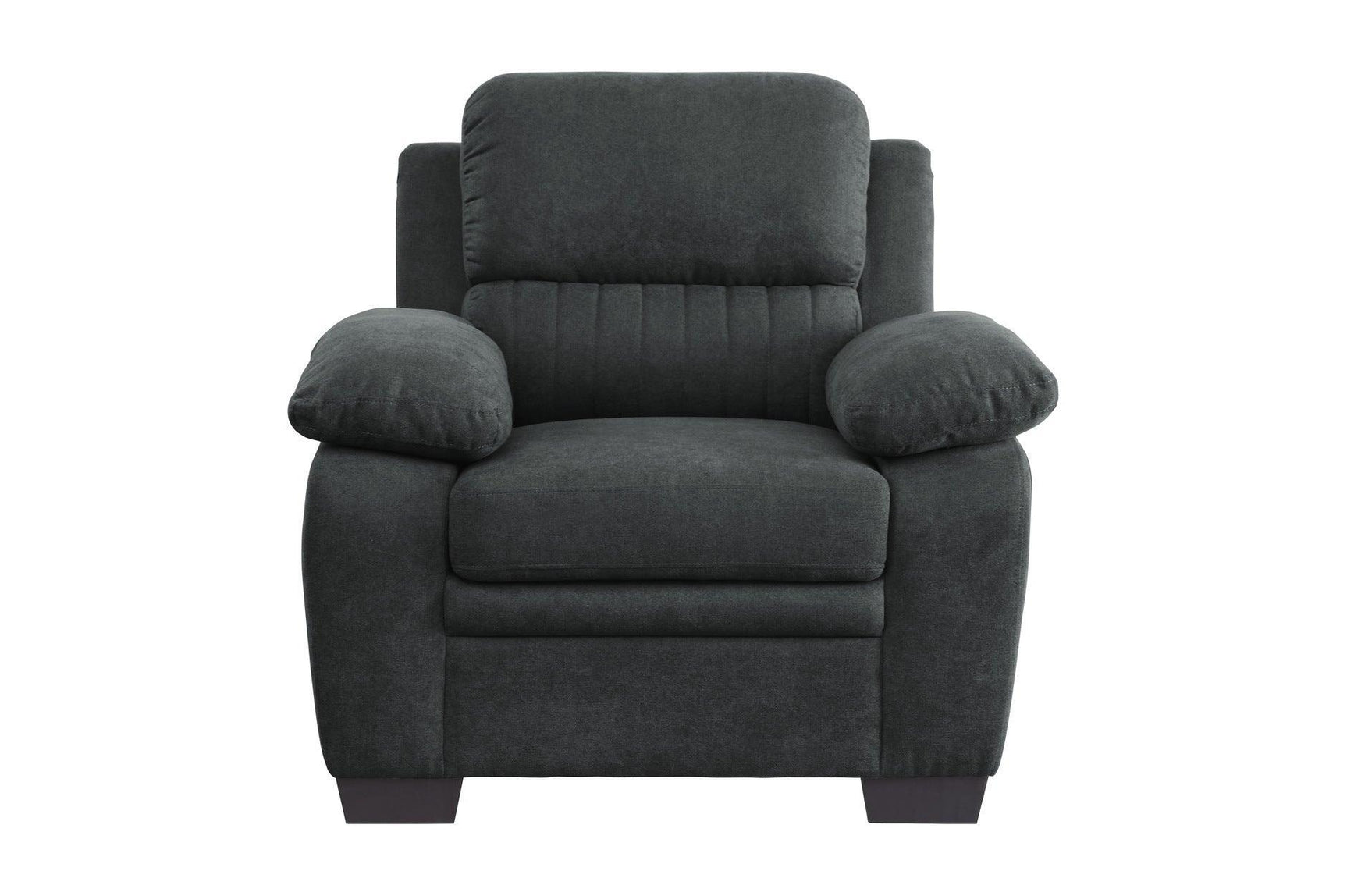 Holleman Dark Gray Solid Wood And Plywood Textured Fabric Upholstery 2Pc Set: Sofa, Love - Ella Furniture