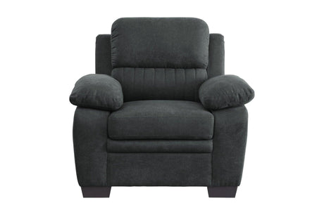 Holleman Dark Gray Solid Wood And Plywood Textured Fabric Upholstery 2Pc Set: Sofa, Love - Ella Furniture