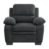 Holleman Dark Gray Modern Solid Wood And Plywood Textured Fabric Polyester Upholstery Chair - Ella Furniture