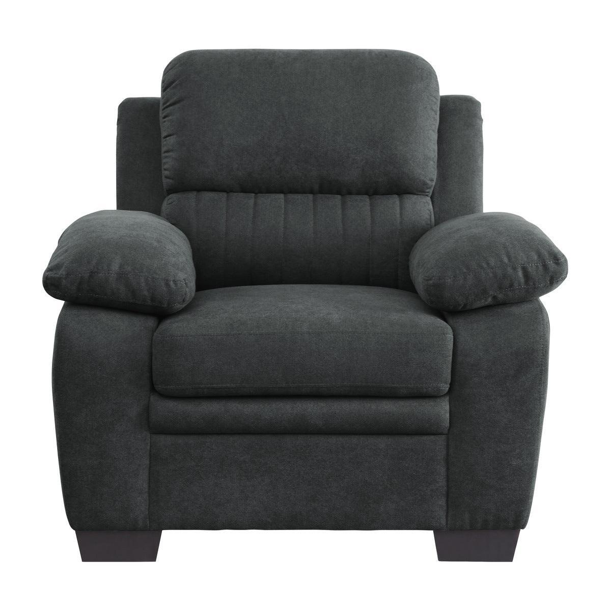 Holleman Dark Gray Modern Solid Wood And Plywood Textured Fabric Polyester Upholstery Chair - Ella Furniture