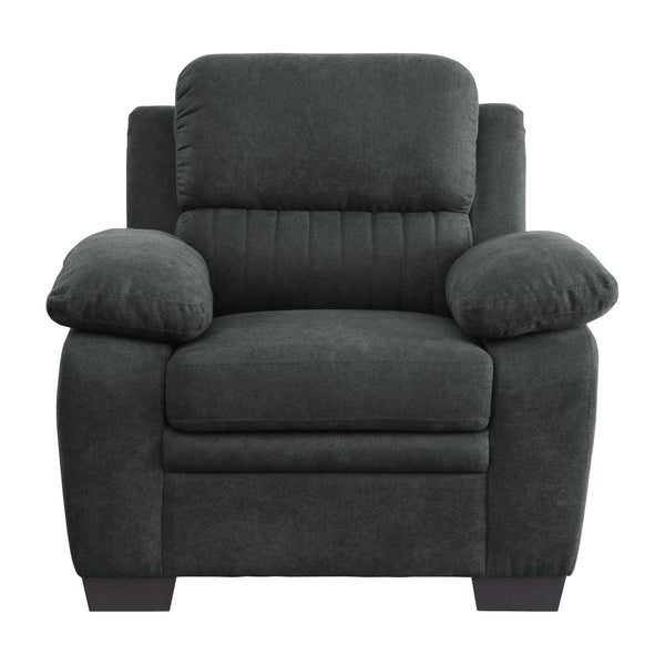 Holleman Dark Gray Modern Solid Wood And Plywood Textured Fabric Polyester Upholstery Chair - Ella Furniture