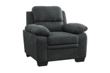 Holleman Dark Gray Solid Wood And Plywood Textured Fabric Upholstery 2Pc Set: Sofa, Love - Ella Furniture