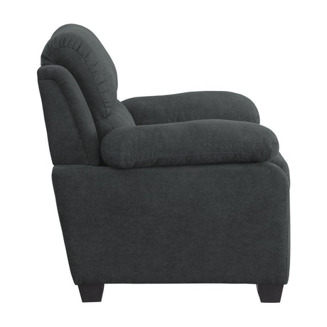 Holleman Dark Gray Modern Solid Wood And Plywood Textured Fabric Polyester Upholstery Chair - Ella Furniture