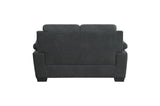 Holleman Dark Gray Solid Wood And Plywood Textured Fabric Upholstery 2Pc Set: Sofa, Love - Ella Furniture