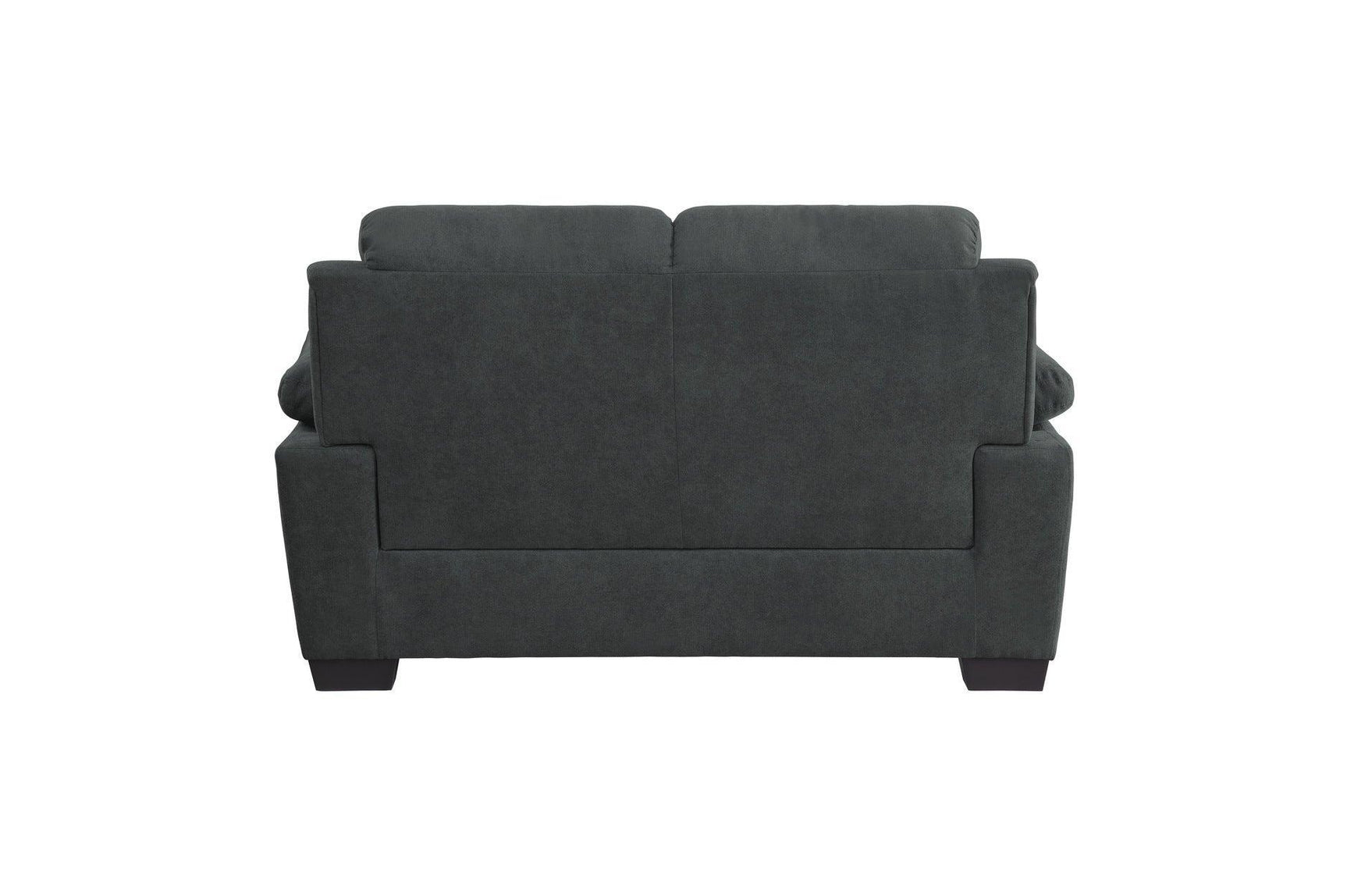 Holleman Dark Gray Solid Wood And Plywood Textured Fabric Upholstery 2Pc Set: Sofa, Love - Ella Furniture
