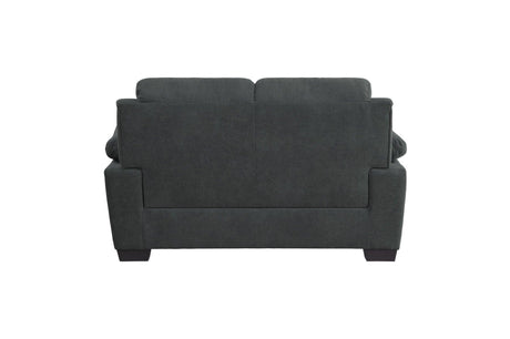 Holleman Dark Gray Solid Wood And Plywood Textured Fabric Upholstery 2Pc Set: Sofa, Love - Ella Furniture