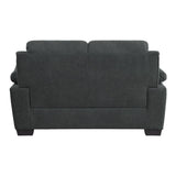 Holleman Dark Modern Gray Solid Wood And Plywood Textured Fabric Polyester Upholstery Loveseat - Ella Furniture